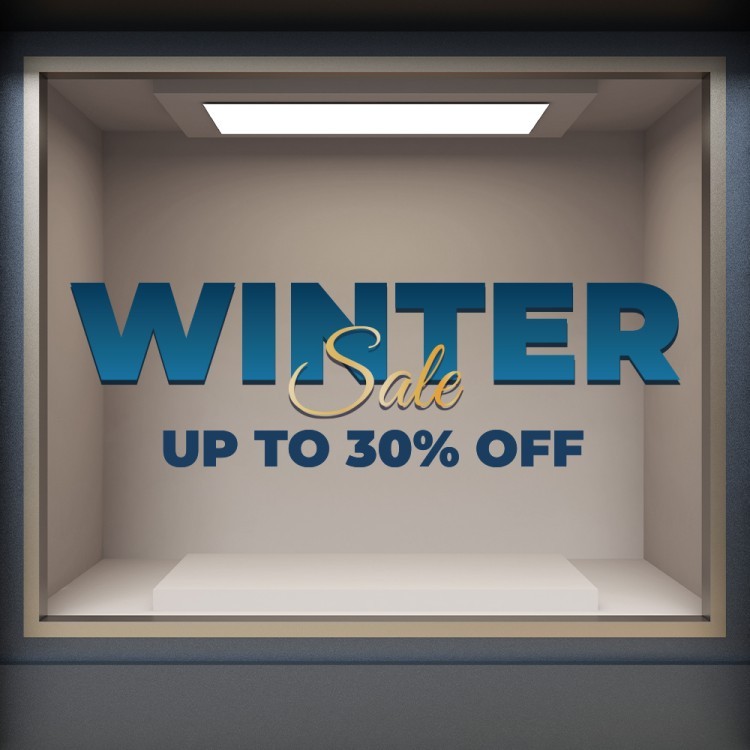 Αυτοκόλλητο Βιτρίνας Winter Sale 30%